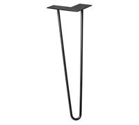 WAGNER furniture leg/table leg/furniture foot - HAIRPIN LEG - retro style - steel powder-coated black, 12 x 12 x 40 cm, leg conical/sloping, with integrated screw-on plate - 12824001