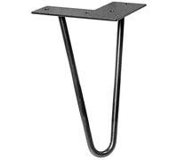 WAGNER furniture leg/table leg/furniture foot - HAIRPIN LEG - retro style - steel powder coated black, 12 x 12 x 20 cm, leg conical/sloping, with integrated screw-on plate - 12822001