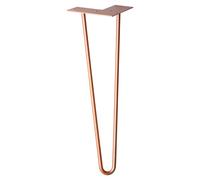 WAGNER furniture leg/table leg/furniture foot - HAIRPIN LEG - retro style - steel powder coated copper, 12 x 12 x 40 cm, leg conical/sloping, with integrated screw-on plate - 12824401
