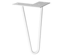 WAGNER furniture leg/table leg/furniture foot - HAIRPIN LEG - retro style - steel powder-coated light grey, 12 x 12 x 20 cm, leg conical/sloping, with integrated screw-on plate - 12822601