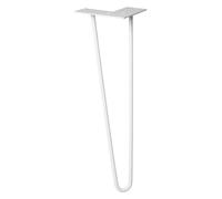 WAGNER furniture leg/table leg/furniture foot - HAIRPIN LEG - retro style - steel powder-coated light grey, 12 x 12 x 40 cm, leg conical/sloping, with integrated screw-on plate - 12824601