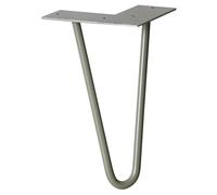 WAGNER furniture leg/table leg/furniture foot - HAIRPIN LEG - retro style - steel powder coated vintage, 12 x 12 x 20 cm, leg conical/sloping, with integrated screw-on plate - 12822701