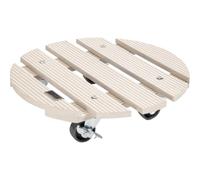 WAGNER Plant Roller WPC FSC® Diameter 29 x 7.5 cm, Flower Roller for Outdoor and Indoor Use, Bucket Roller FSC® Wood Plastic Composite, Light Grey, 2 Locks, Load Capacity 100 kg - 20052701
