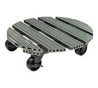 WAGNER Plant Roller WPC FSC® Diameter 38.5 x 11 cm, Flower Roller for Outdoor and Indoor Use, Bucket Roller FSC® Wood Plastic Composite, Green, 2 Locks, Load Capacity 100 kg - 20055801