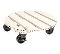 WAGNER Plant Roller WPC FSC® Diameter 38.5 x 11 cm I Flower Roller for Outdoor + Indoor I Bucket Roller FSC® Wood Plastic Composite Light Grey I 2 Stops I Load Capacity 100 kg - 20055701