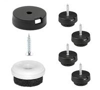 WAGNER QuickClick® Felt glides furniture glides chair glides I 4pcs. set to screw on I 4x base+screw+interchangeable glide insert - felt robust NATURAL - diameter Ø 20 mm - Made in Germany - 15785100