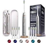 Wagner Stern IntelliBrush Series Whitening Electric Toothbrush with Pressure Sensor. Offers 4 Brushing Modes, 3 intensities, 8 Soft Brush Heads, and a Luxury Travel case.