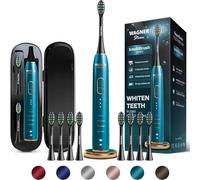 Wagner Stern IntelliBrush Series Whitening Electric Toothbrush with Pressure Sensor. Offers 4 Brushing Modes, 3 intensities, 8 Soft Brush Heads, and a Luxury Travel case.