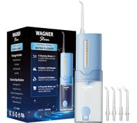Wagner Stern Portable Water Flosser, Cordless Dental Irrigator with 5 Pressure Modes, 4 Jet Nozzles, USB-C Rechargeable, IPX7 Waterproof, Model DF3400
