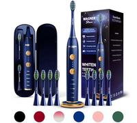 Wagner Stern WHITEN+ Edition. Whitening Electric Toothbrush with Pressure Sensor. Offers 5 Brushing Modes, 3 intensities, 8 Soft Brush Heads, and a Luxury Travel case.