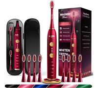 Wagner Stern WHITEN+ Edition. Whitening Electric Toothbrush with Pressure Sensor. Offers 5 Brushing Modes, 3 intensities, 8 Soft Brush Heads, and a Luxury Travel case.