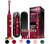 Wagner Stern WHITEN+ Edition. Whitening Electric Toothbrush with Pressure Sensor. Offers 5 Brushing Modes, 3 intensities, 8 Soft Brush Heads, and a Luxury Travel case.