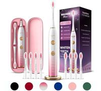 Wagner Stern WHITEN+ Edition. Whitening Electric Toothbrush with Pressure Sensor. Offers 5 Brushing Modes, 3 intensities, 8 Soft Brush Heads, and a Luxury Travel case.