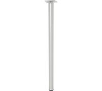 WAGNER Telescopic Furniture Leg/Table Leg/Adjustable Foot Diameter 30 x 600-900 mm, Screw-On Plate 60 x 60 mm Extendable Industrial Steel Powder-Coated Light Grey - 12183701