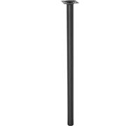 WAGNER Telescopic Furniture Leg/Table Leg/Adjustable Foot Diameter 30 x 600-900 mm, Screw-On Plate 60 x 60 mm Extendable Industrial Steel Powder-Coated Black Matt - 12183801