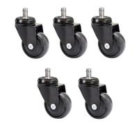 WAGNER ultra-turnable 360° - 3C - design swivel castors/furniture castors - 5pcs. set - black, soft, ball bearing, pin 11 x 22 mm, diameter Ø 50 mm, load capacity 50 kg/castor - 02225261