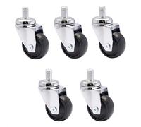 WAGNER ultra-turnable 360° - 3C - design swivel castors/furniture castors - 5pcs. set - chrome-plated, soft, ball bearing, pin 11 x 22 mm, diameter Ø 50 mm, load capacity 50 kg/castor - 02225461