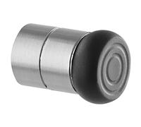 Wagner Wall and Floor Door Stopper Combination Stick Big - Diameter 20/25 x 30 mm, Adjustable with Links, Satin Zinc Die-Cast Impact, Impact Protection, Thermoplastic Rubber, Black, for Screwing -