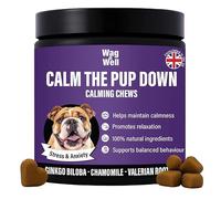 Wag'N'Well Calm The Pup Down™ - Natural Calming Chews for Dogs - Chamomile, Valerian Root, L-Theanine - 100 Soft Chews (12-Week Supply)