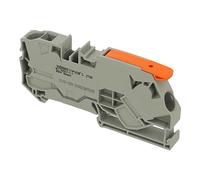 WAGO 2110-1201 Grey Terminal Block with Lever, Operating Slot, Test Port, Push-in Cage Clamp, 2 Connectors