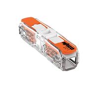 WAGO 221-2401 | Lever-Nuts® Inline Splicing Connector | for Solid and Stranded Conductors | 2-Conductor with Operating levers | 24-12 AWG | Transparent housing | White Cover | [Bag of 2500 Pieces]