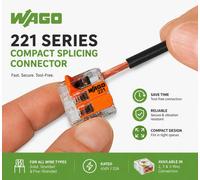 Wago 221 32A 3 Way Lever Connector 10 Pack. Free Next Day Delivery