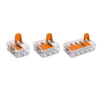 WAGO 221-412 x25, 221-413 x25, 221-415 x15 Splicing Connector Conductors 0.14-4 mm². Compact Design with Lever