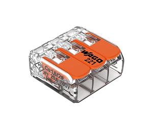 WAGO 221-413 LEVER-NUTS 3 Conductor Compact Splicing Connectors Qty 50