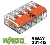 Wago 4mm² Connector 5-Conductors with Operating Levers - 221-415