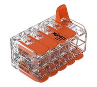 WAGO 221-420; 10-Conductor Splicing Connector with Levers, 4mm², Transparent Housing, Pack of 15