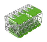 WAGO 221-430; 10-Conductor Splicing Connector with levers; Green Range; for all conductor types; max. 4 mm²; transparent housing; transparent: Pack of 15