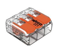 Wago 221-613 6mm² 3-Way Compact Splicing Connector - Transparent (30 Full Box)