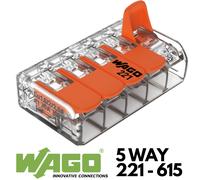 WAGO 221 Electrical Wire Connectors - Lever Splicing, 2/3/5 Port, 4mm & 6mm Core
