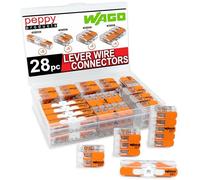 WAGO 221 Lever Nuts 28pc Compact Splicing Wire Connector Assortment with Case | Includes 221-2401, 221-412, 221-413, 221-415