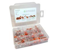 Wago 221 Series Lever Connectors Selection Case 887-1046, Plastic, Transparent and Orange