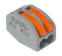 WAGO CLASSIC Splicing Connector; for all conductor types; max. 4 mm²; 2-conductor; with levers; gray housing; Surrounding air temperature: max 40°C; 2,50 mm²; gray, 222-412 (50 pcs)