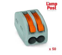Wago 222-412 2-Way Lever Reusable 32A Connector - Pack of 50