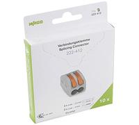 WAGO 222-412 Splicing connector with levers for all conductor types; max. 4 mm²; 2-conductor; gray housing; Surrounding air temperature: max 40°C; 2,50 mm²; gray Pack of 10