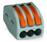 Wago 222-413 4mm² 3-Way Compact Splicing Connector - Gray (50 Full Box)