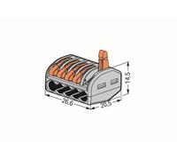 Wago 222-415 50PC Compact Splicing Connector 5 Way Conductor Terminal Block