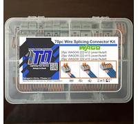 WAGO 222 Series Lever Nut 70pc Wire Splicing Connector Kit with Case. WAGO Lever Nuts 222-412, 222-413, and 222-415 are Included.