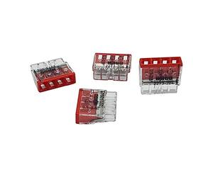 Wago 2273-204 Pack of 50 COMPACT Terminal Terminals Ø 0.5-2.5 mm², 4-Pin, Transparent/Red
