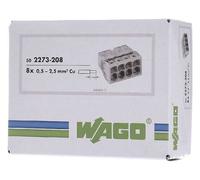 WAGO 2273-208 8 Conductor COMPACT PUSH WIRE® Splicing Connector 24A Light Grey