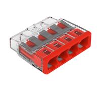 Wago 2773-404 4 Way 4mm² Compact Pushwire Connector Red (80 Full Box)