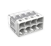 WAGO 2773-408 | Wall-Nuts PUSHWIRE Splicing Connector | for Solid and Stranded Conductors | 8-Conductor | Light Gray Cover | [Box of 40 Pieces]
