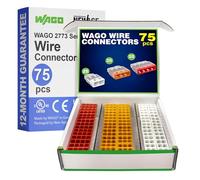 WAGO 2773 Series Push-in Wire Connectors Assortment Pack 75pc | 2773 Series Assortment with Case | Includes (25x 2773-402), (25x 2773-403), (25x 2773-404)