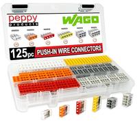 WAGO 2773 Wall Nuts 125pc Push-in Wire Connector Assortment Kit with Case | Splicing for Solid and Stranded Electrical Conductors | 2773-402, 2773-403, 2773-404, 2773-405, 2773-406, 2773-408