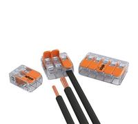 WAGO 30 x Connection Terminals 15 x 2, 10 x 3, 5 x 5 Wires with Lever 0.2-4 mm² Small Design, Transparent