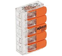 WAGO 33346428 Plug-in terminal 5-way with lever for flexible wires reopenable 5x0,14-4mm, 5x0,2-4mm, 5xAWG24-12Cu Content 25 pieces