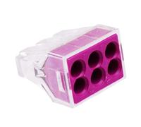 Wago 773-106 Purple 6-Way Push Connectors 2.5mm² 24A 400V Pack of 5